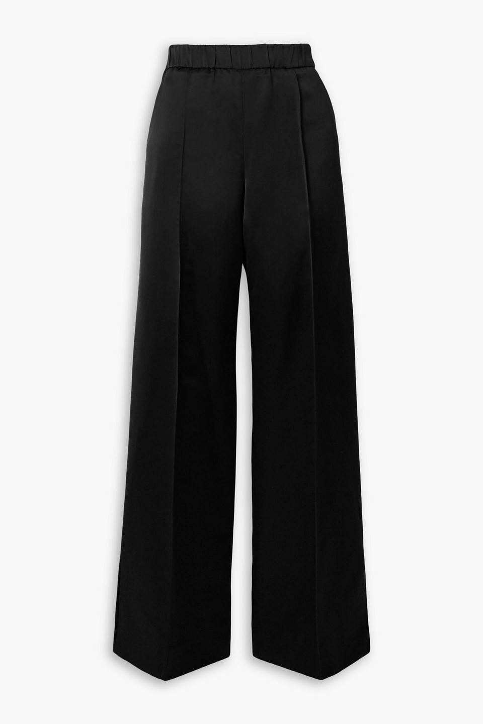 jil sander - satin wide-leg pants - black - fr 36