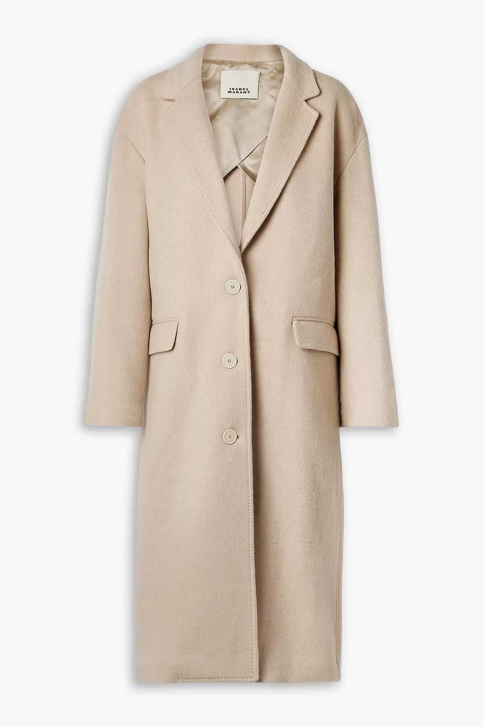 isabel marant - efezia brushed wool-blend coat - neutral - fr 36