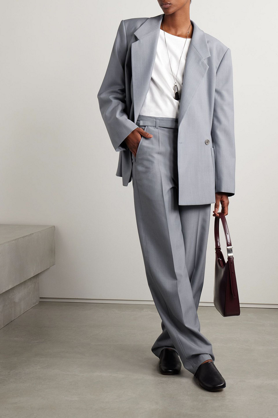  Lemaire - Doppelreihiger Blazer Aus Webstoff - Blau - Fr 32 