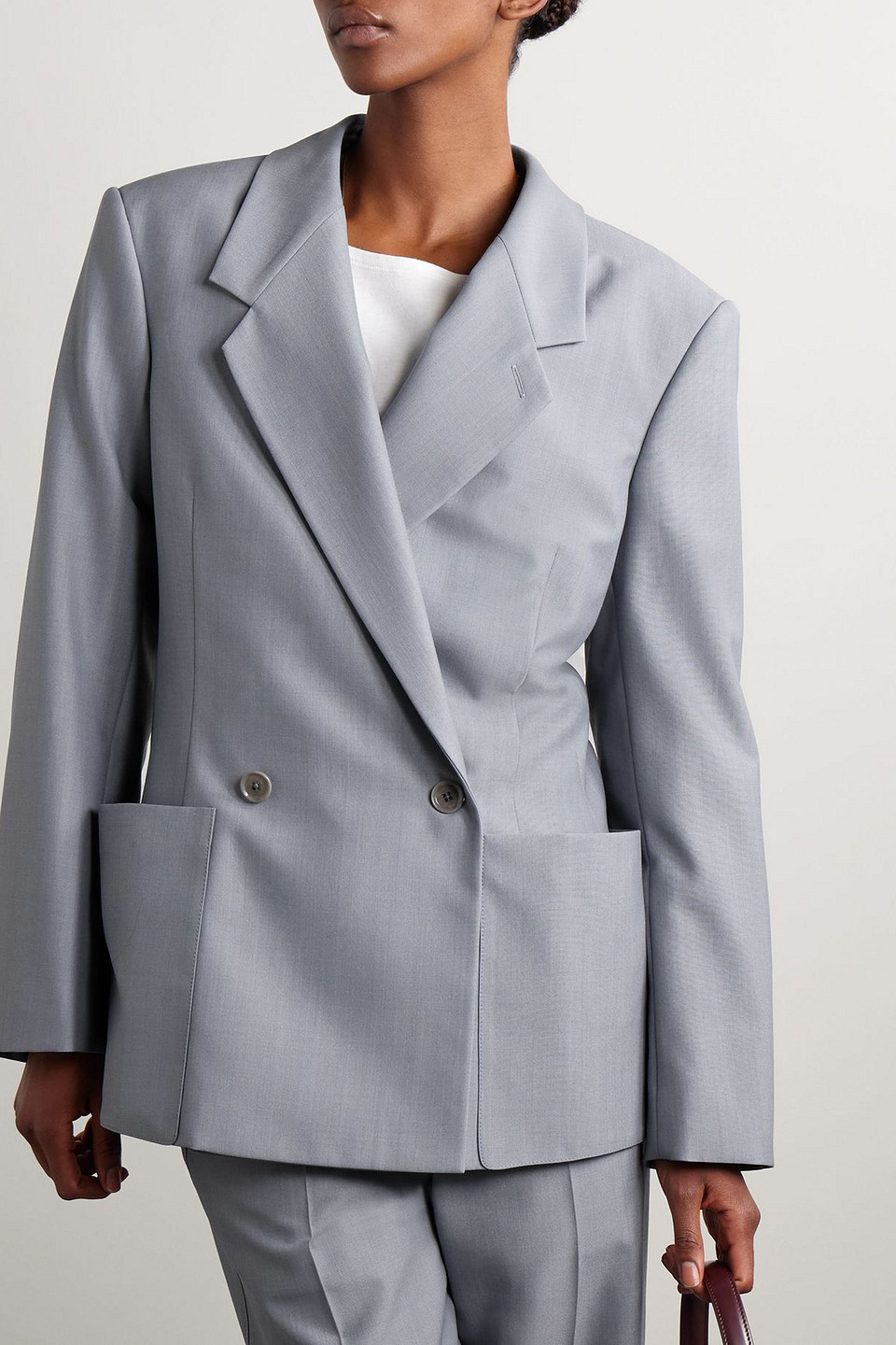  Lemaire - Doppelreihiger Blazer Aus Webstoff - Blau - Fr 32 