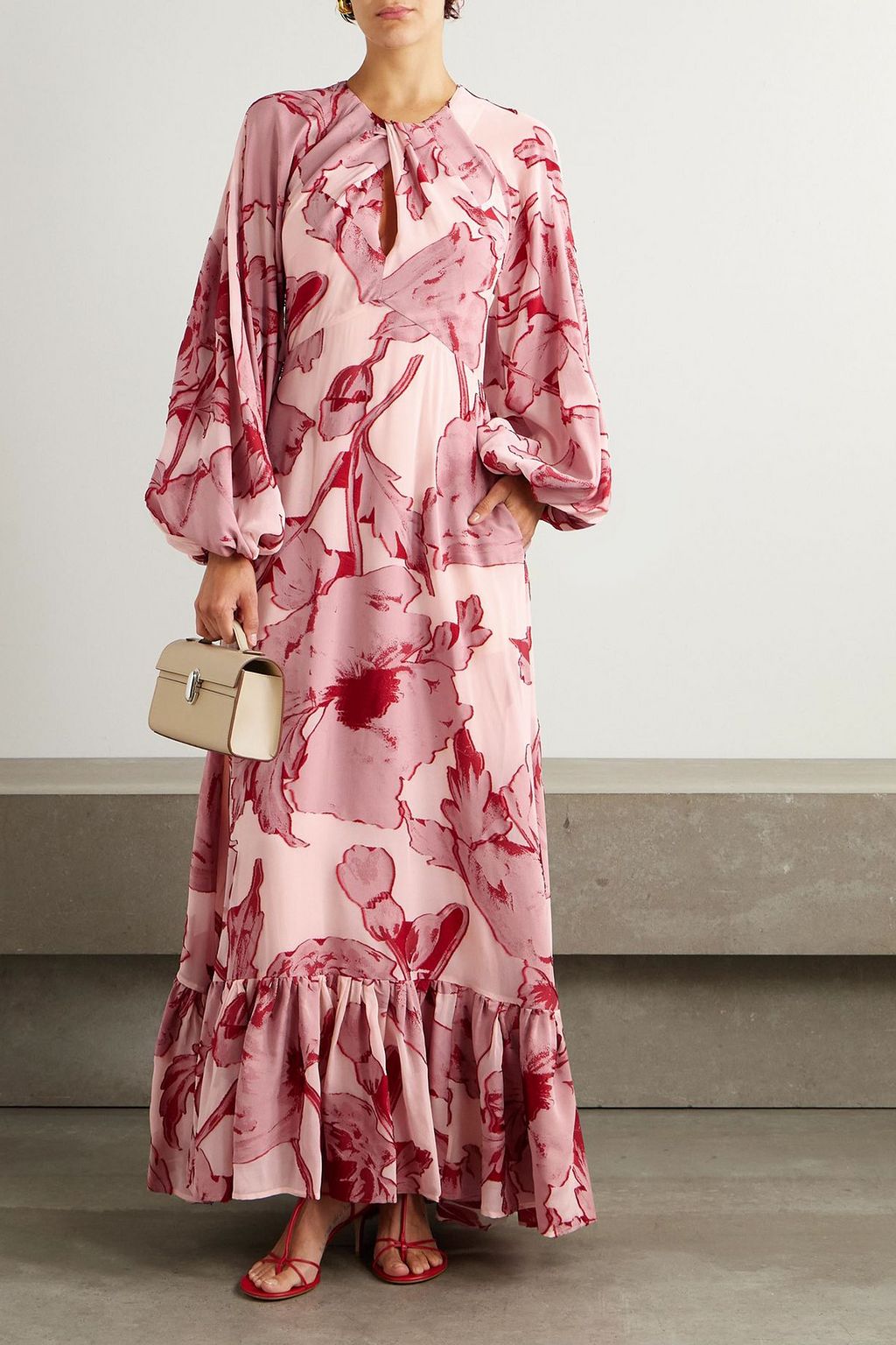 LA DOUBLEJ Printed silk-blend chiffon maxi dress | THE OUTNET LA DOUBLEJ Printed silk-blend chiffon maxi dress | THE OUTNET