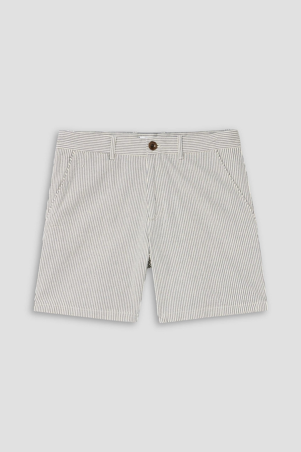mr p. - slim-fit straight-leg striped cotton bermuda shorts - white - 40