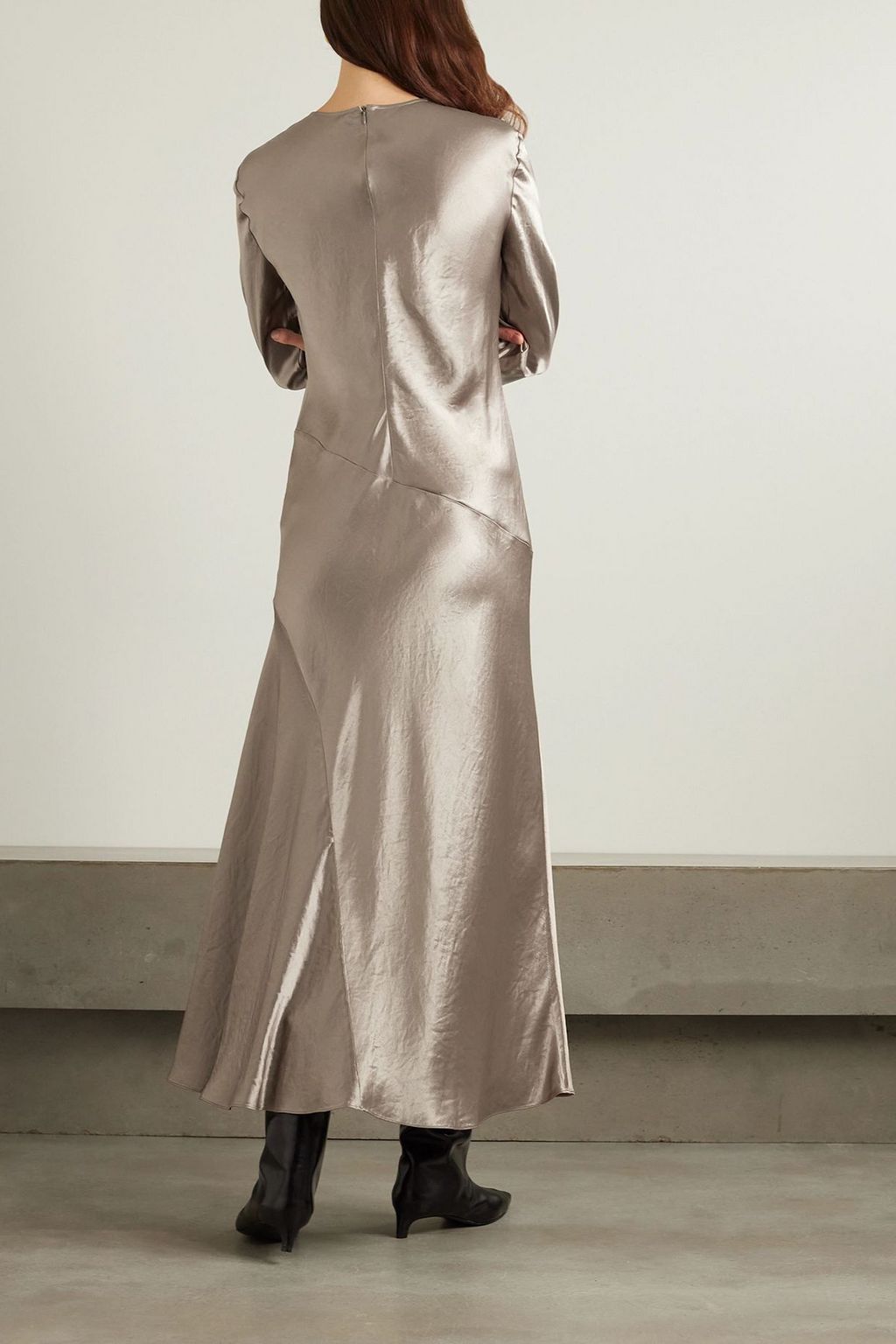 max mara elogio satin maxi dress MAX MARA Elogio paneled satin-jersey midi dress
