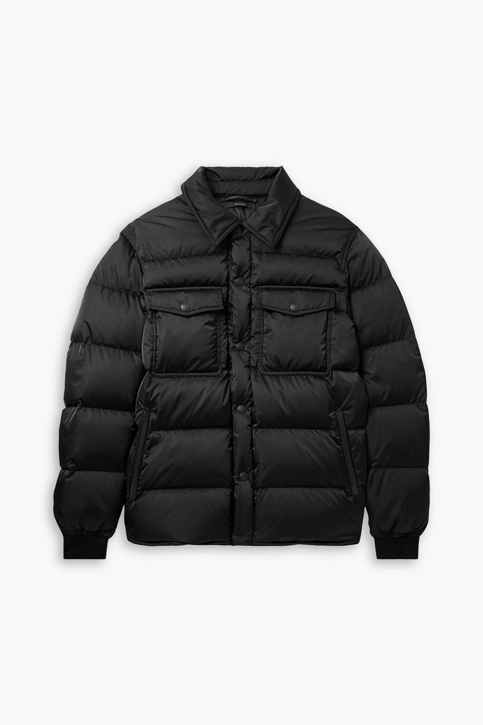 tom ford - leather-trimmed quilted padded shell down jacket - black - it 54