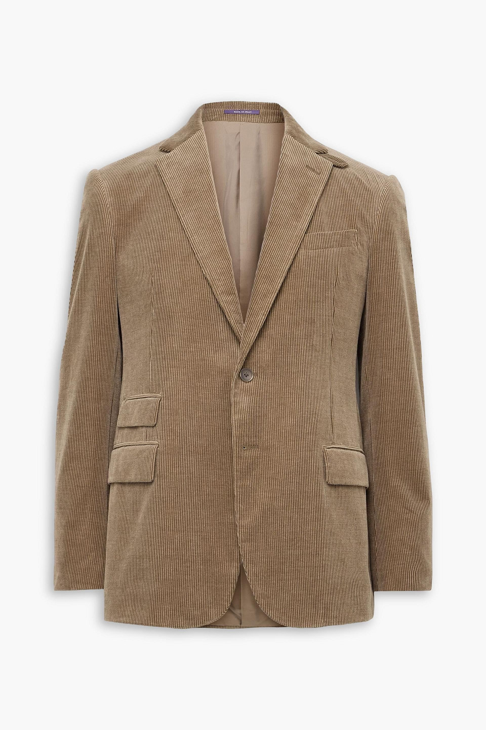 ralph lauren purple label - kent slim-fit cotton and cashmere-blend corduroy suit jacket - brown - us 44