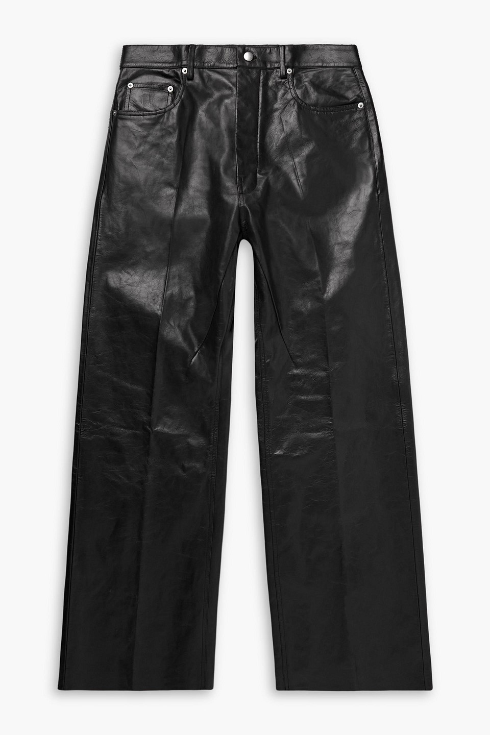 rick owens - geth wide-leg leather pants - black - 32