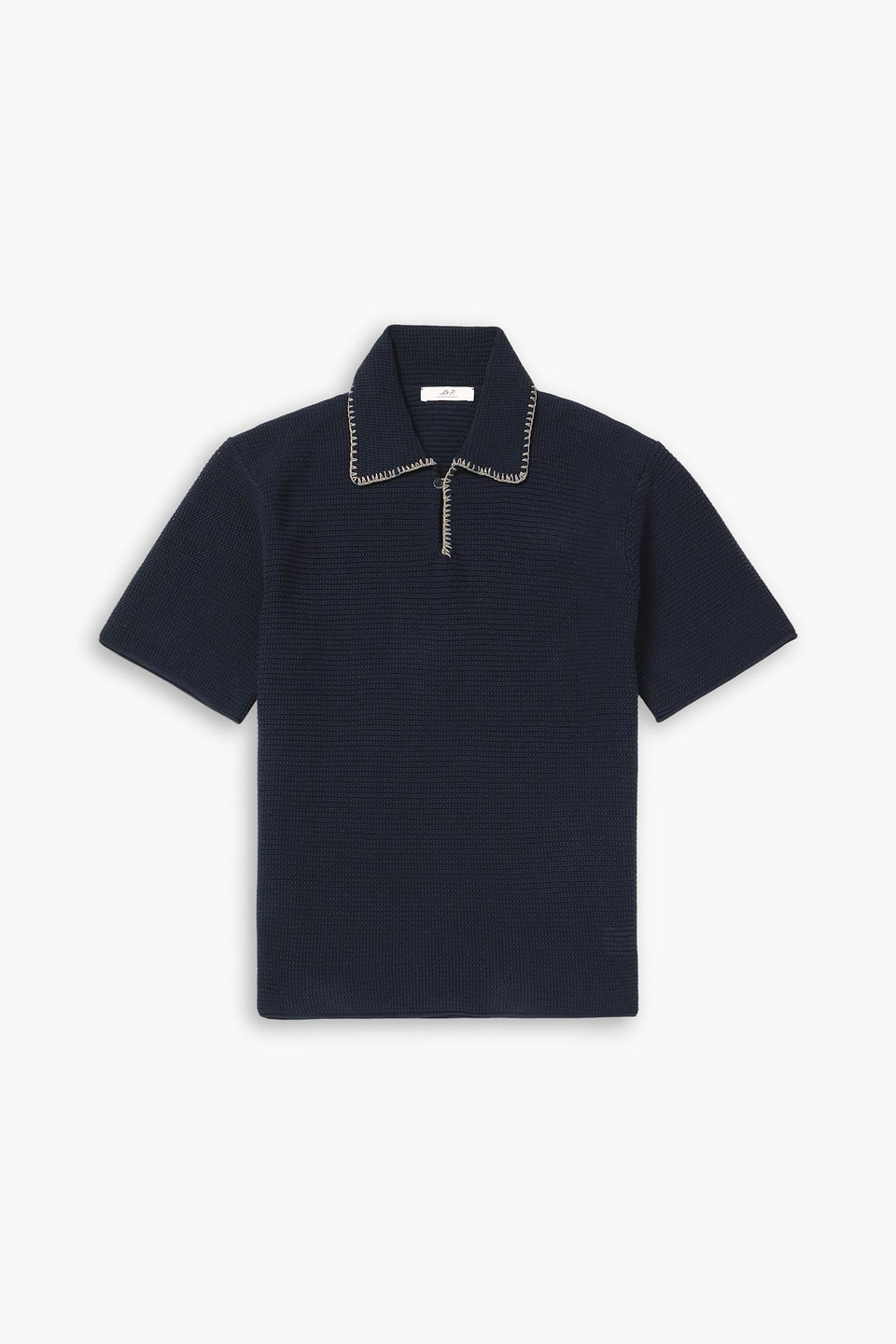 mr p. - embroidered cotton polo shirt - blue - xs