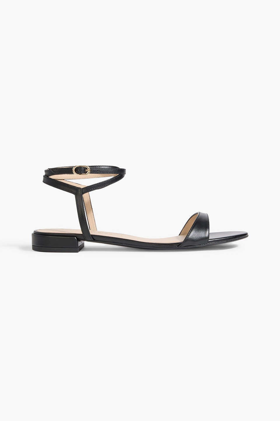 Stuart Weitzman Leather Sandals In Black