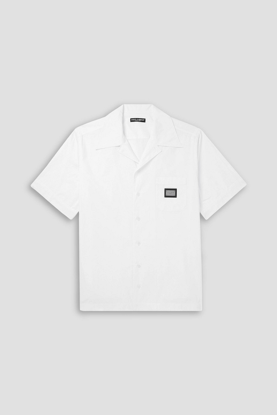 dolce&gabbana - oversized logo-appliquéd cotton-poplin shirt - white - eu 38