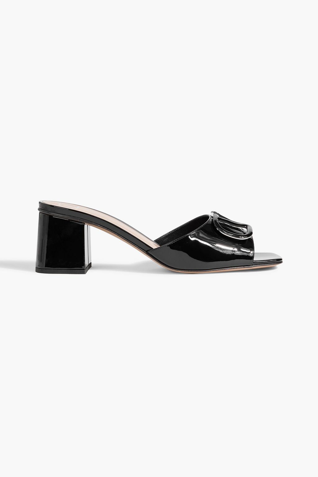 VALENTINO GARAVANI VLOGO Signature patent-leather mules | THE OUTNET