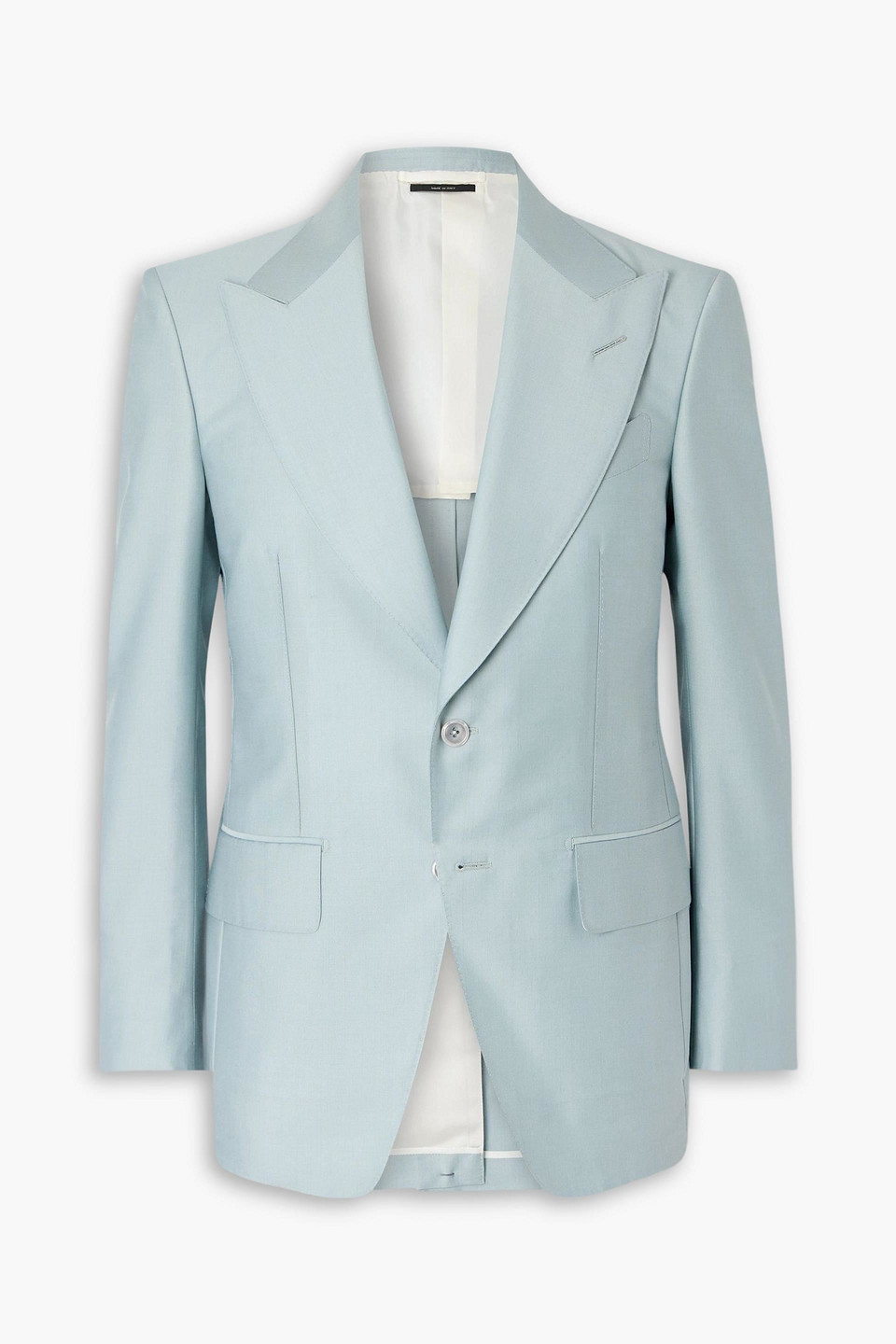 tom ford - atticus wool and silk-blend twill suit jacket - blue - it 48