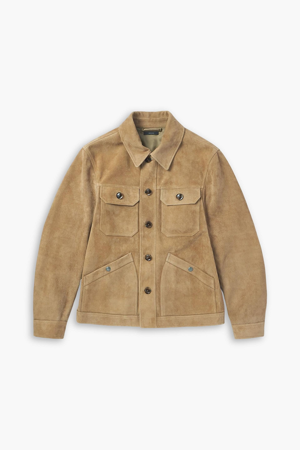 tom ford - heathered suede jacket - brown - it 56