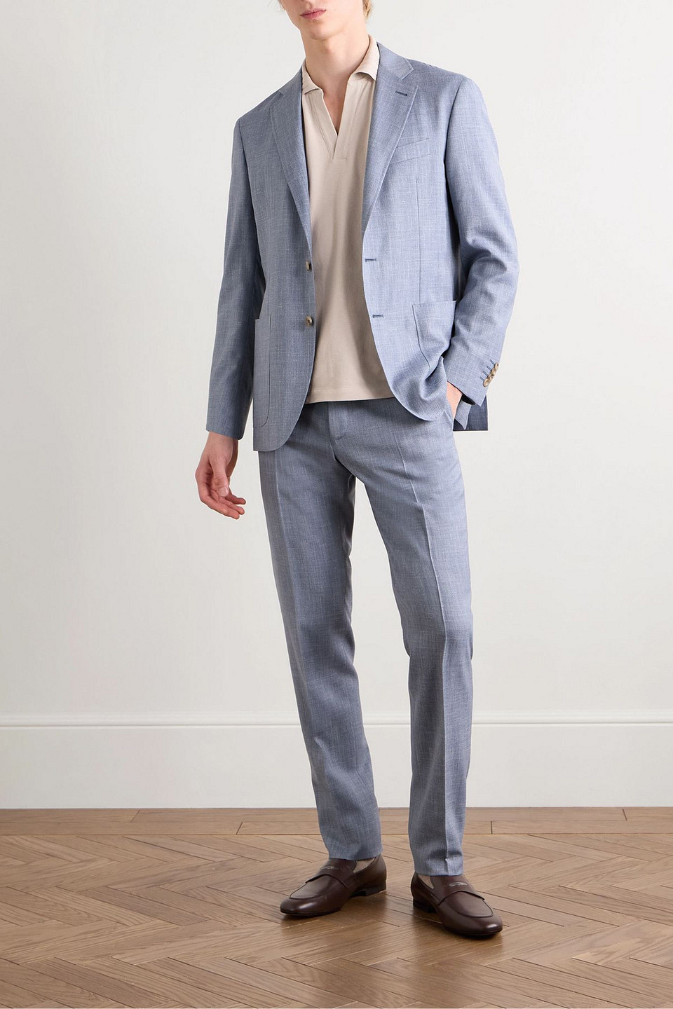 Canali Unstructured Cupro Blazer In Blue