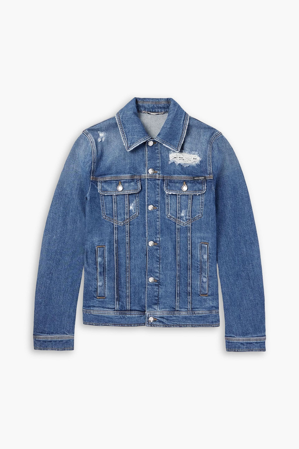 dolce&gabbana - slim-fit denim jacket - blue - it 48