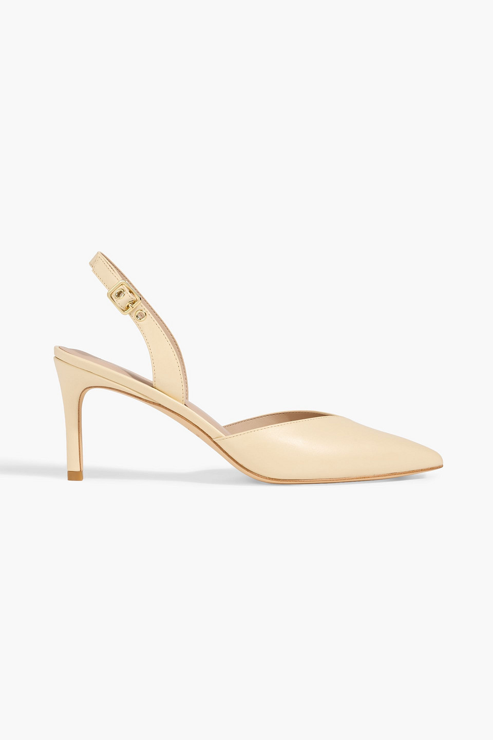 Stuart Weitzman Ryder 75 Leather Slingback Pumps In Black