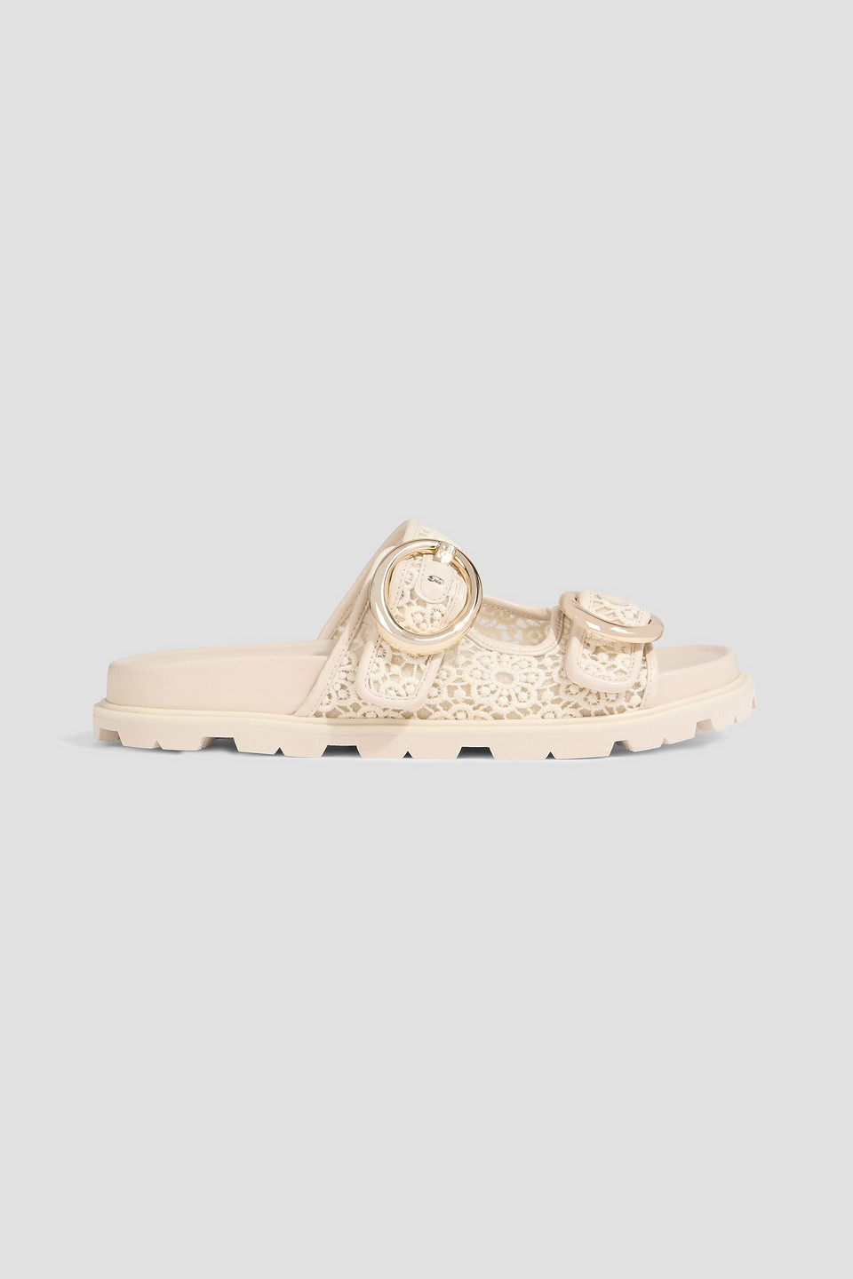 stuart weitzman - benni crochet slides - neutral - us 7