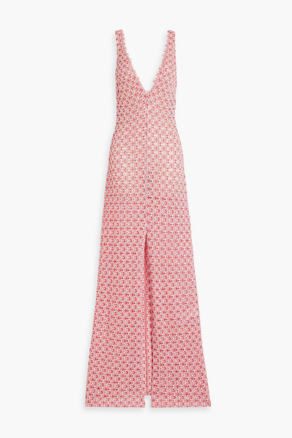 missoni - metallic crochet-knit coverup - red - it 44