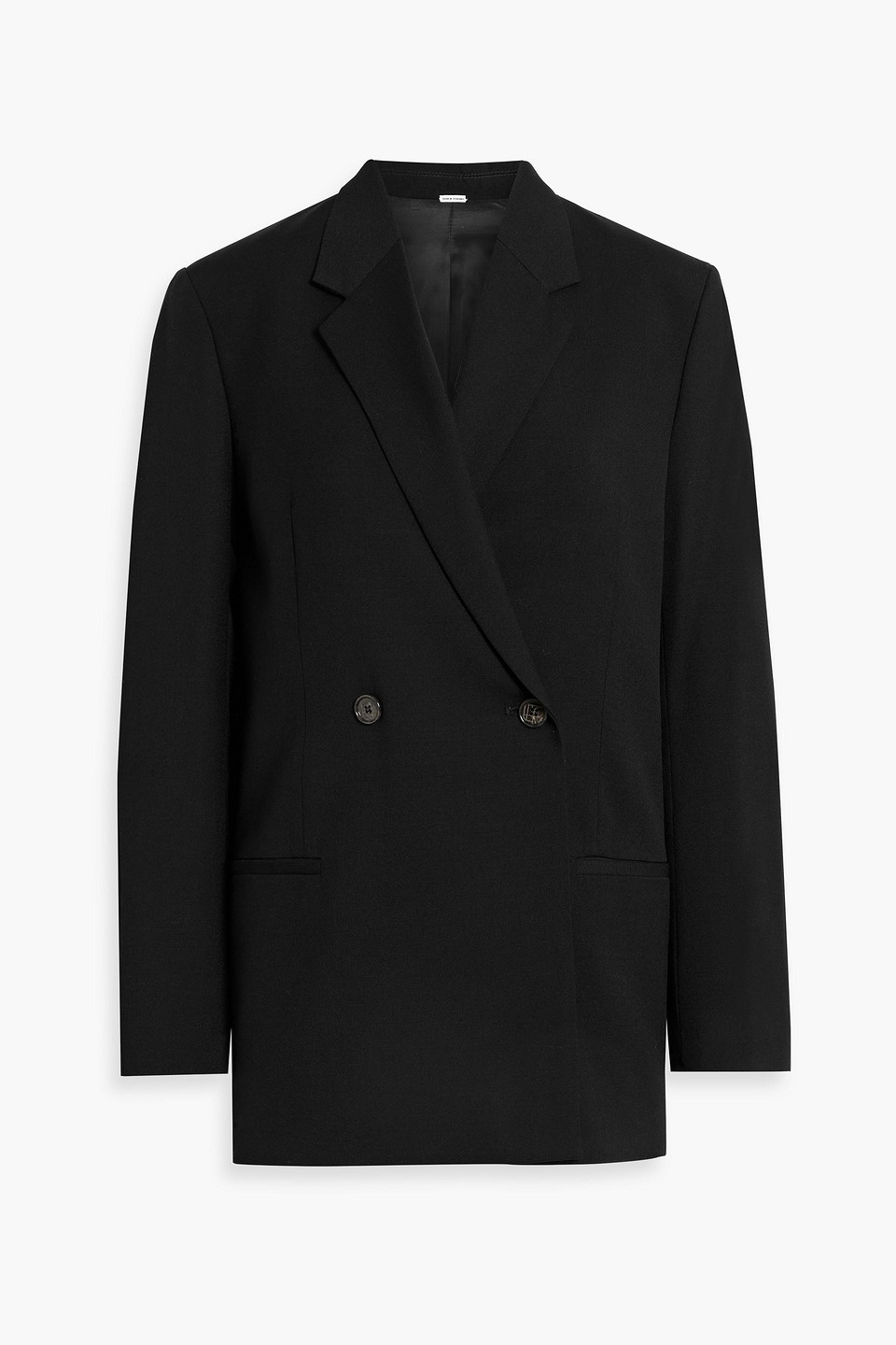 toteme - double-breasted wool-twill blazer - black - eu 34