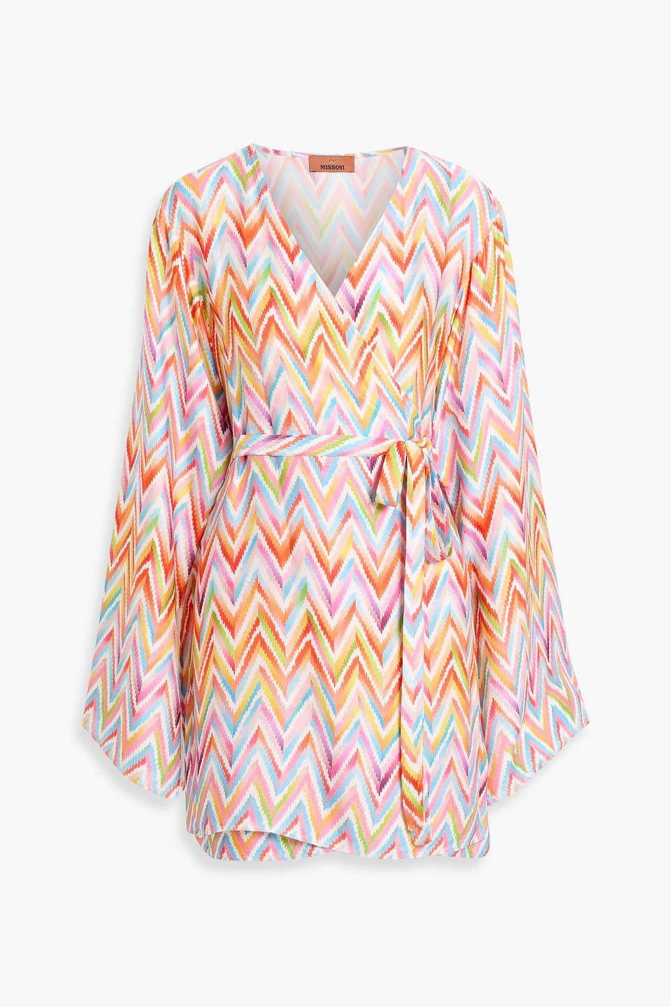 Missoni Printed Satin Mini Dress In Multi