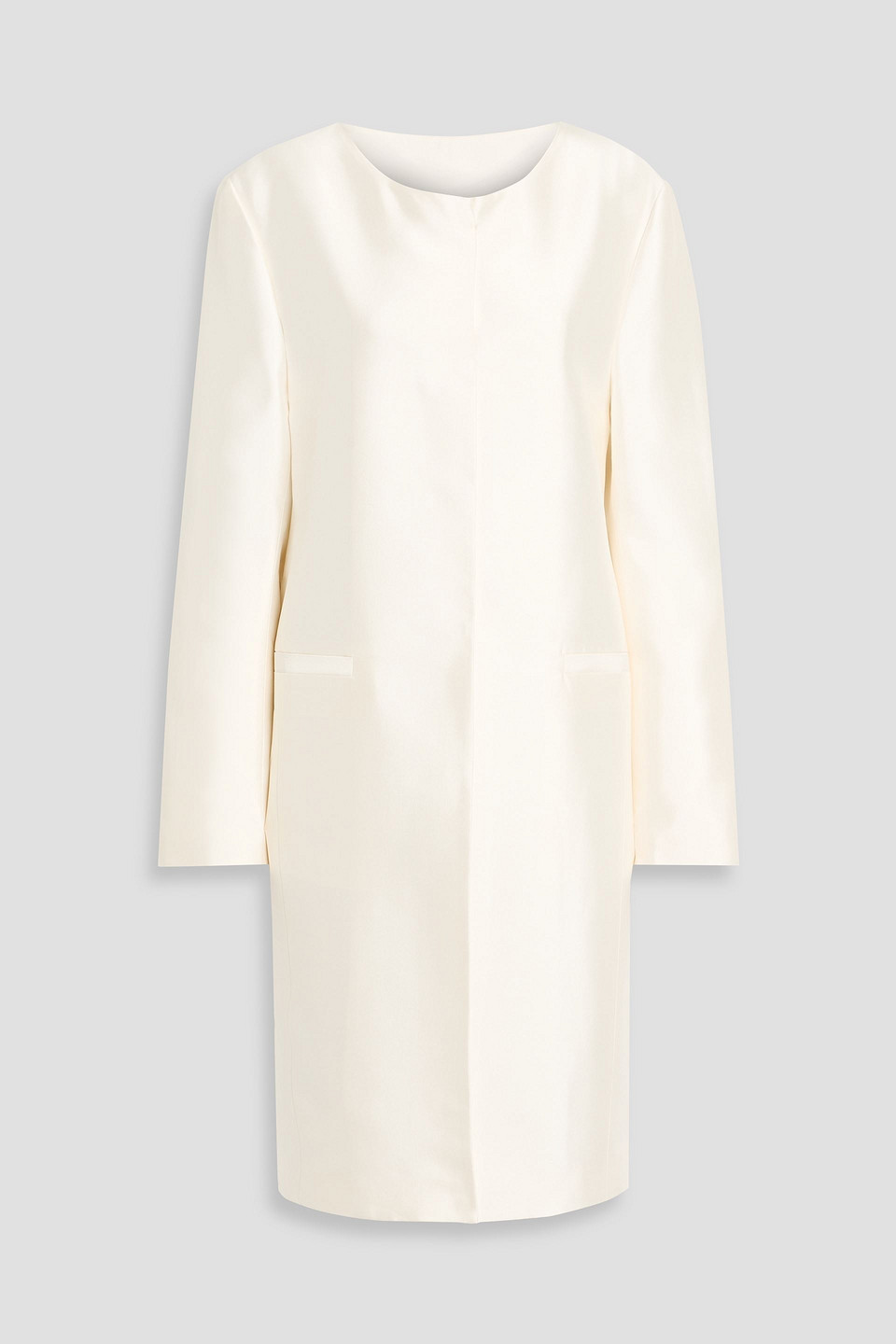 toteme - duchesse silk-satin coat - white - eu 32