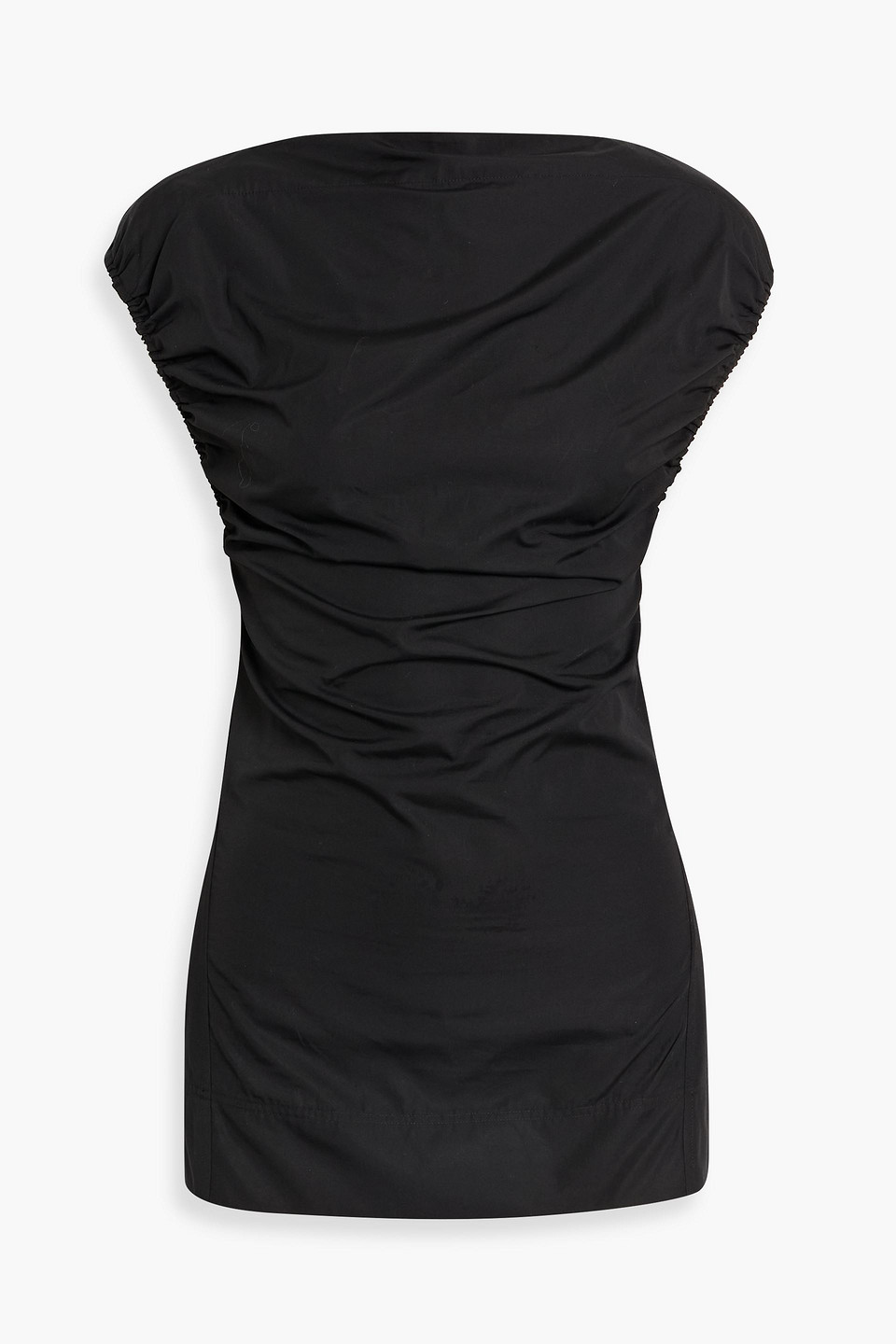 toteme - gathered cotton-poplin top - black - eu 32