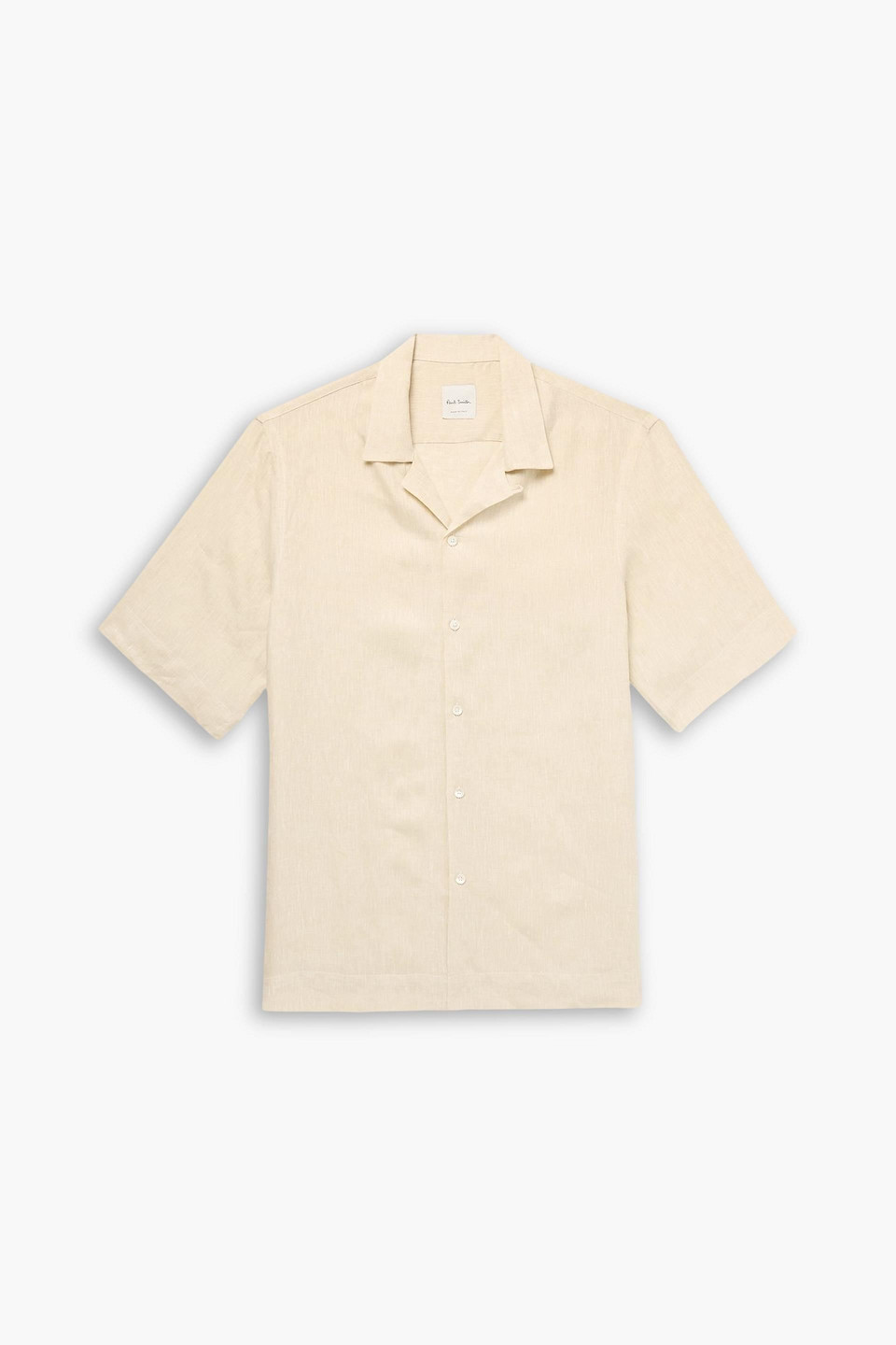 paul smith - convertible-collar linen shirt - neutral - l