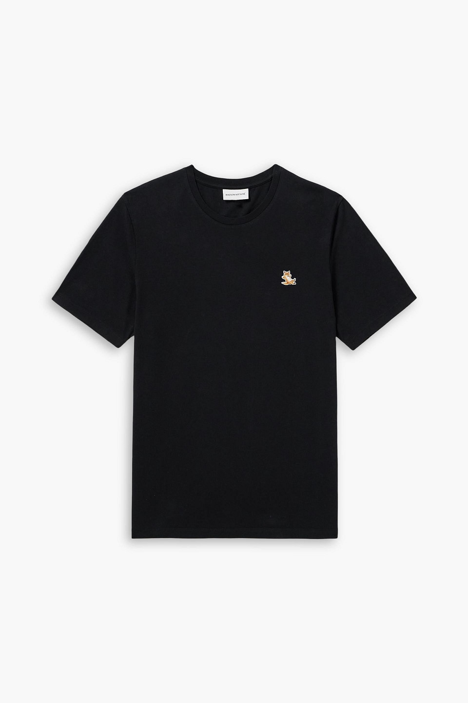 maison kitsuné - logo-appliquéd cotton-jersey t-shirt - black - xs