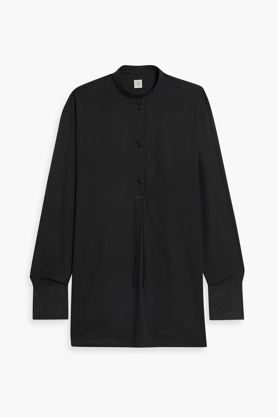 toteme - cotton-voile shirt - black - eu 32