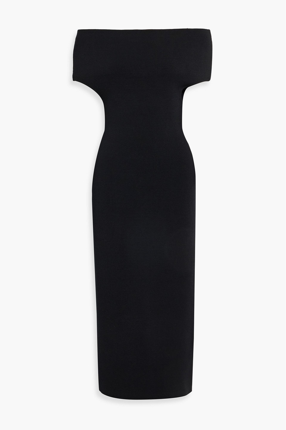 toteme - off-the-shoulder stretch-knit midi dress - black - xxs