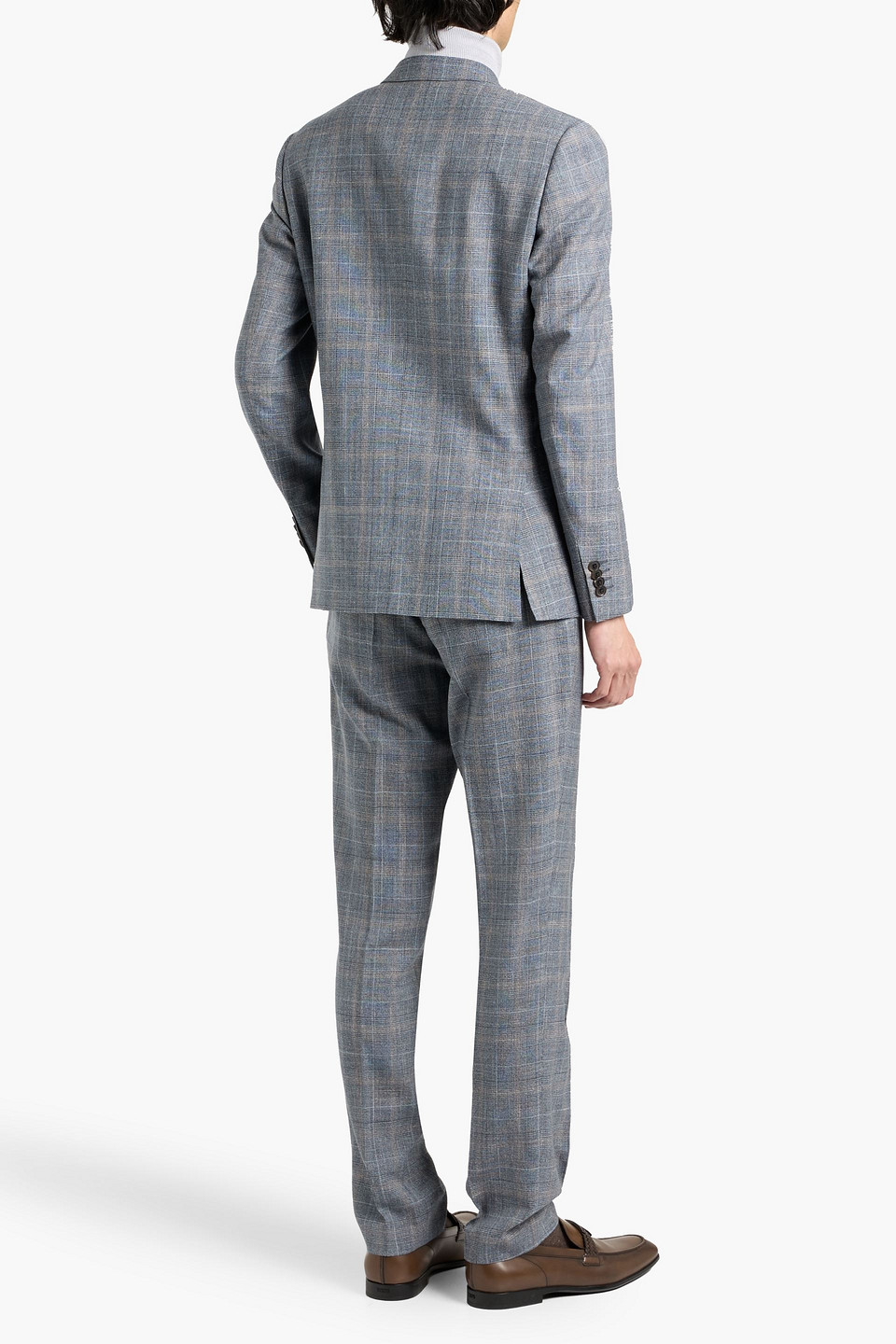  Paul Smith - Checked Wool, Silk And Linen-blend Suit - Blue - Us 36 