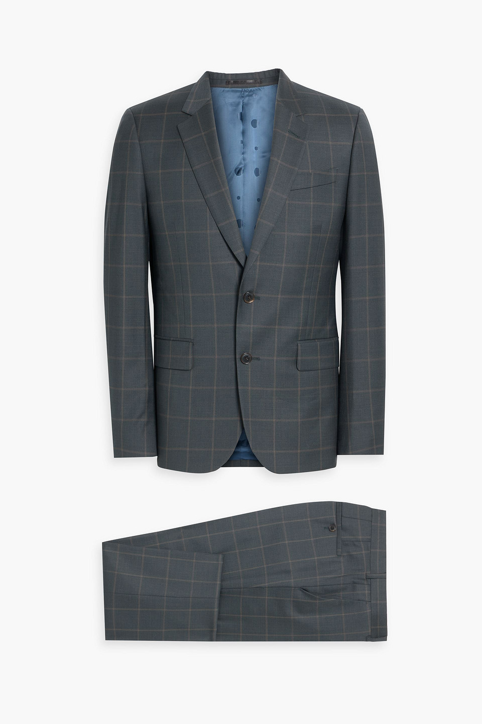 paul smith - checked wool-blend suit - gray - us 38