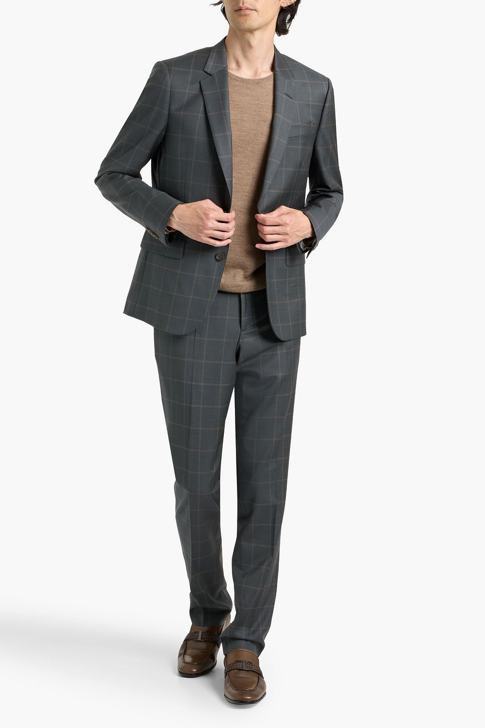  Paul Smith - Checked Wool-blend Suit - Gray - Us 36 