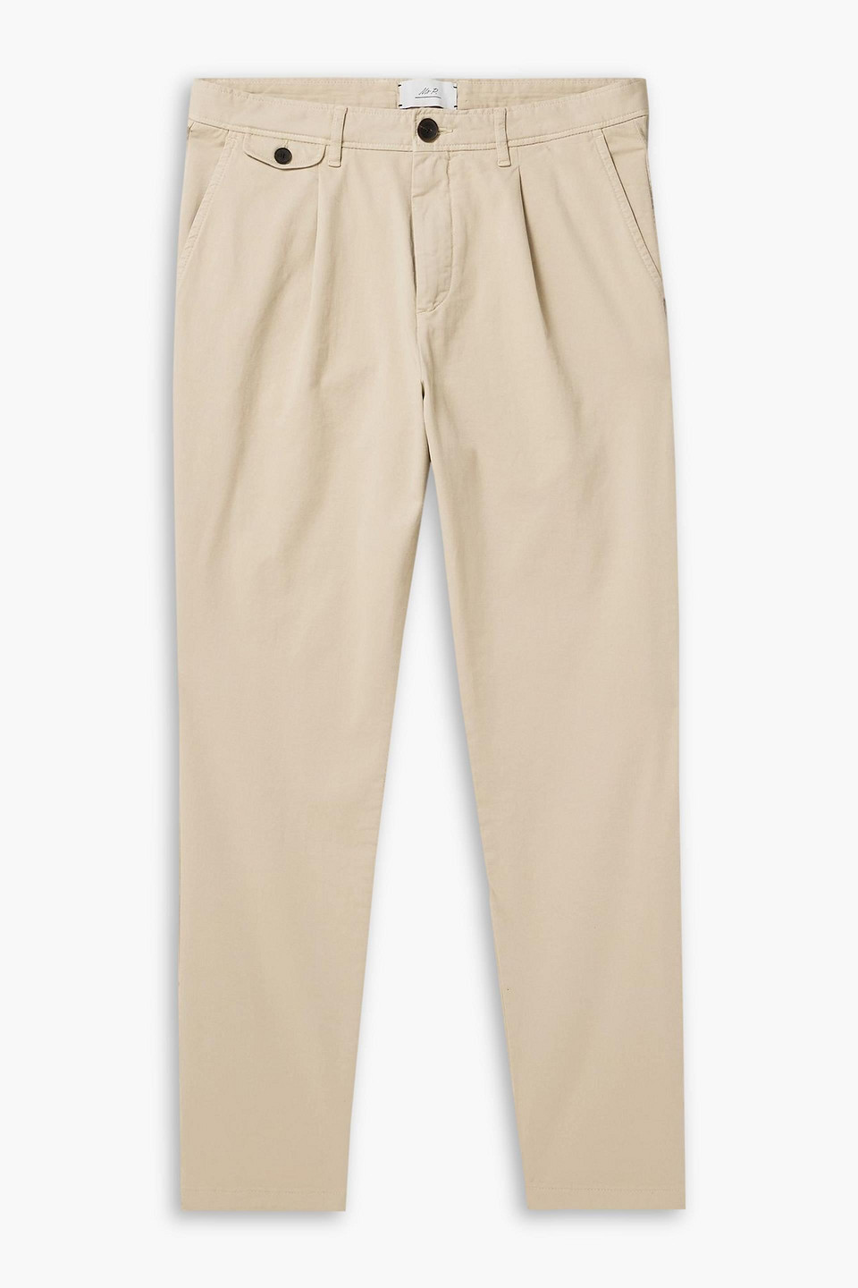 mr p. - daniel tapered pleated cotton-blend twill pants - neutral - 30