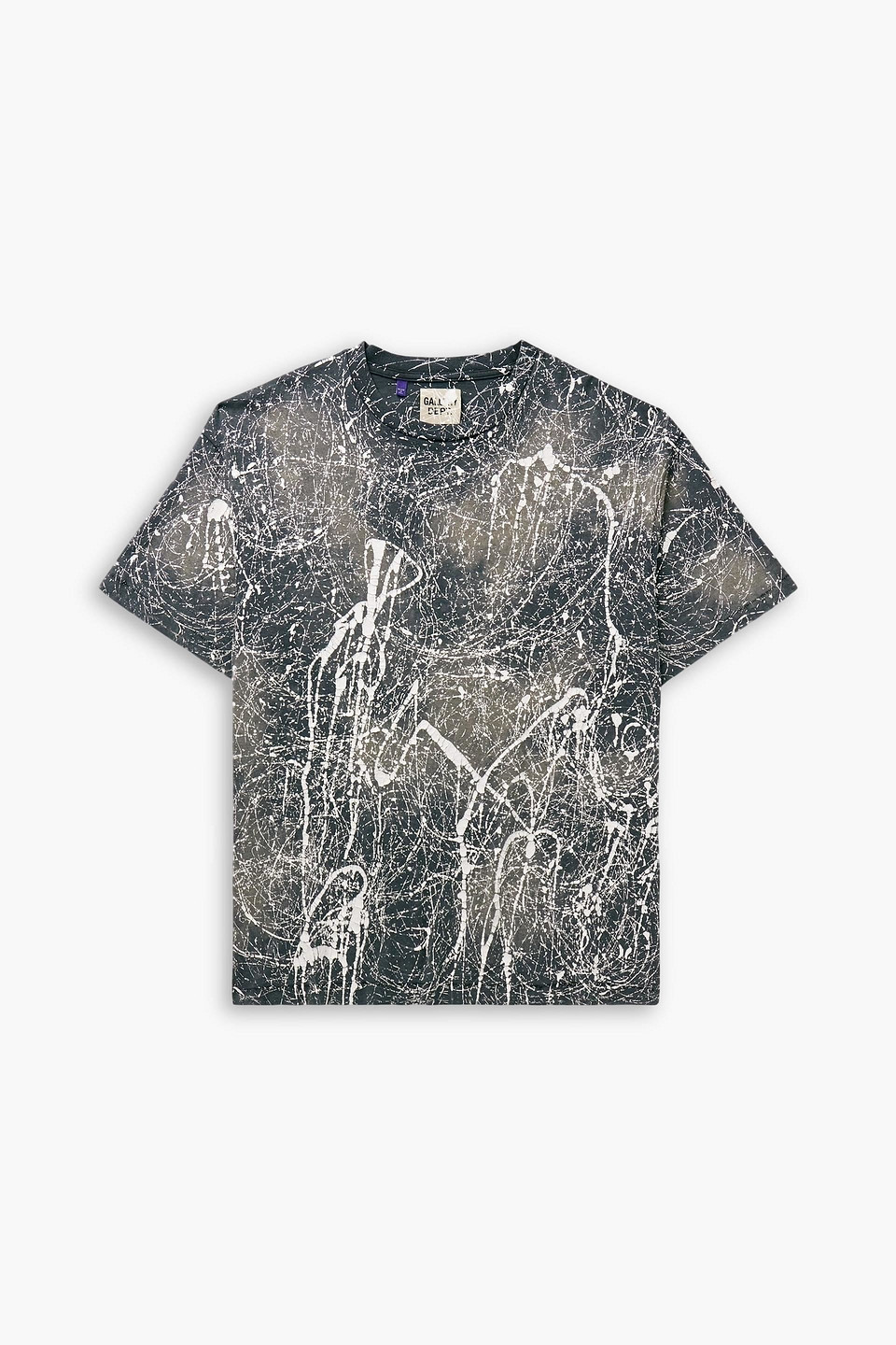 gallery dept. - paint-splattered bleached cotton-jersey t-shirt - gray - s