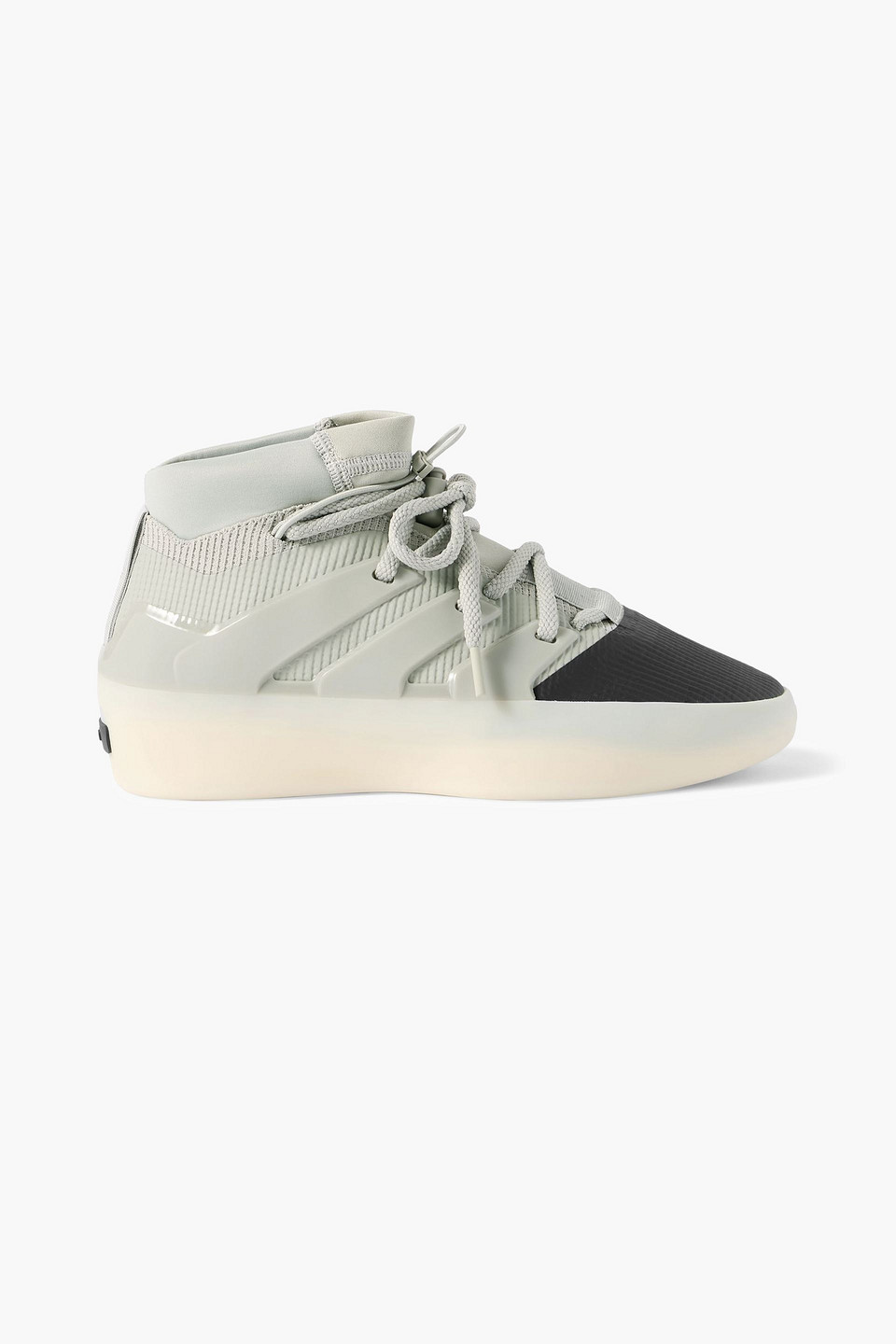 adidas x fear of god - fear of god athletics one model rubber and scuba-trimmed stretch-knit sneakers - gray - uk 5