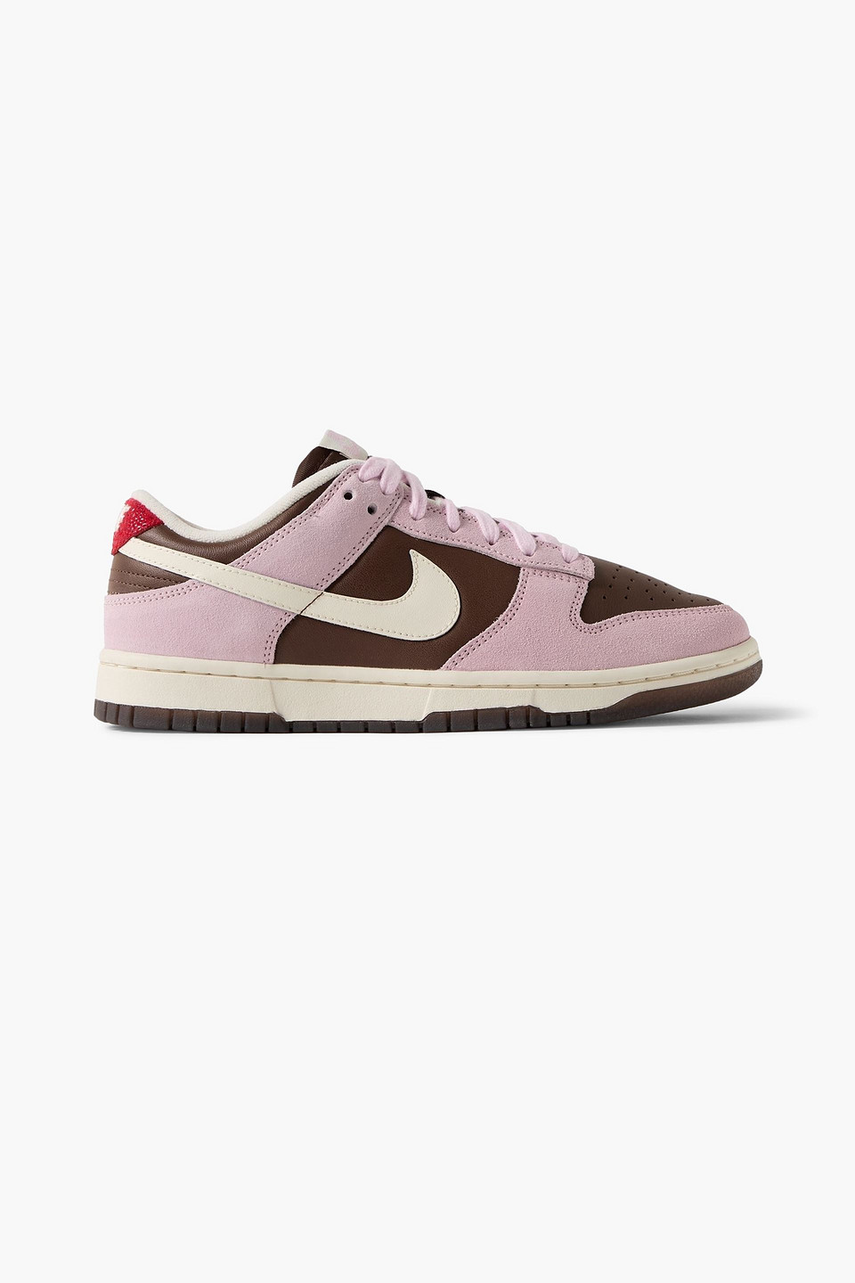 nike - dunk low leather and suede sneakers - brown - w 5 / m 3.5