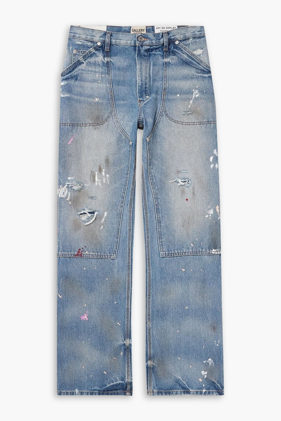 gallery dept. - branko carpenter straight-leg distressed jeans - blue - 28