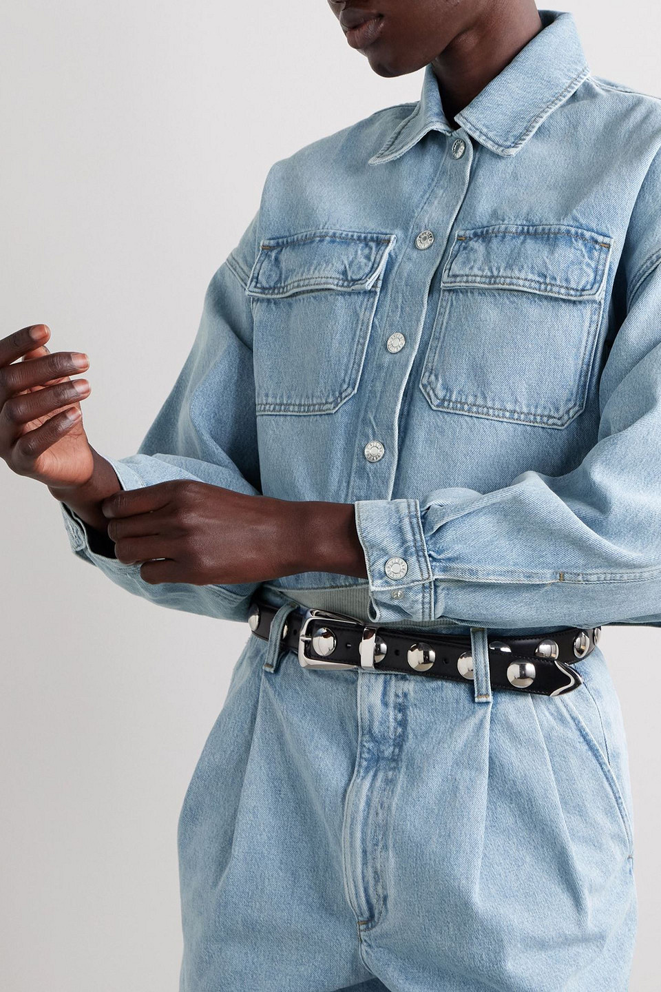  Agolde - Cropped Jeansjacke „luka“ - Blau - Xl 