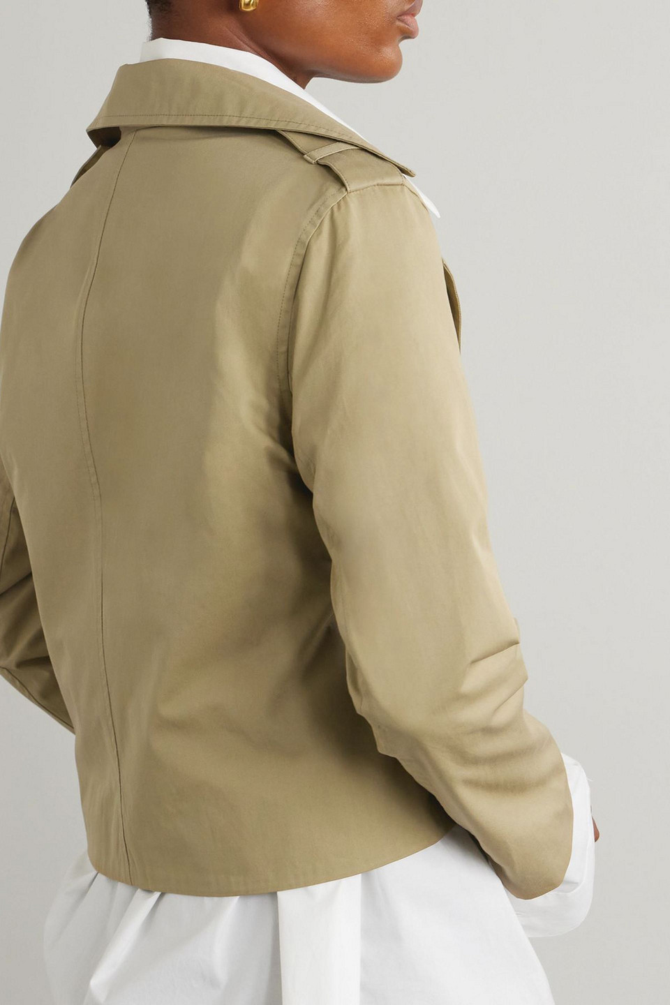  Frame - Cropped Cotton-gabardine Jacket - Neutral - Xl 