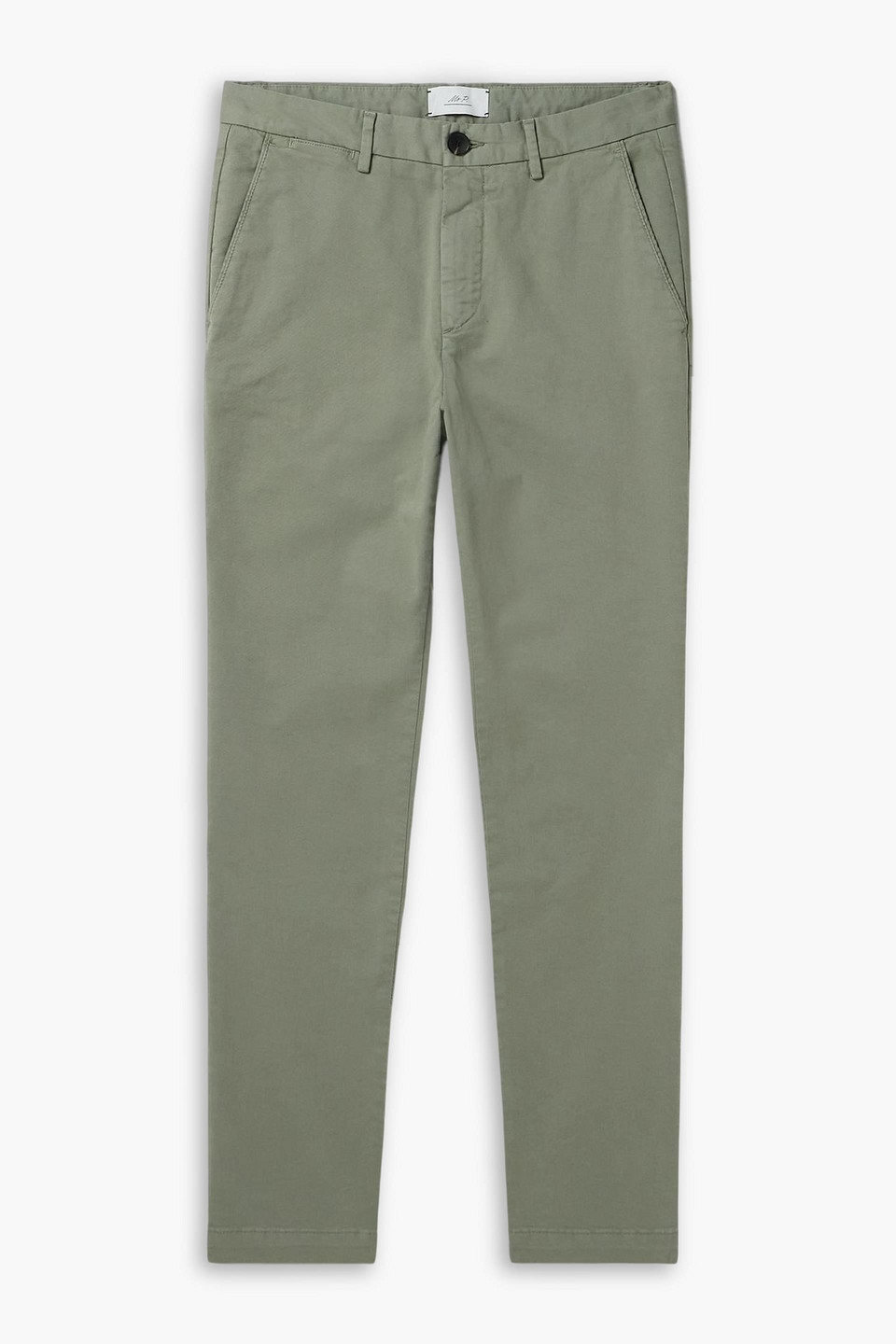 mr p. - straight-leg cotton-blend twill chinos - green - 28