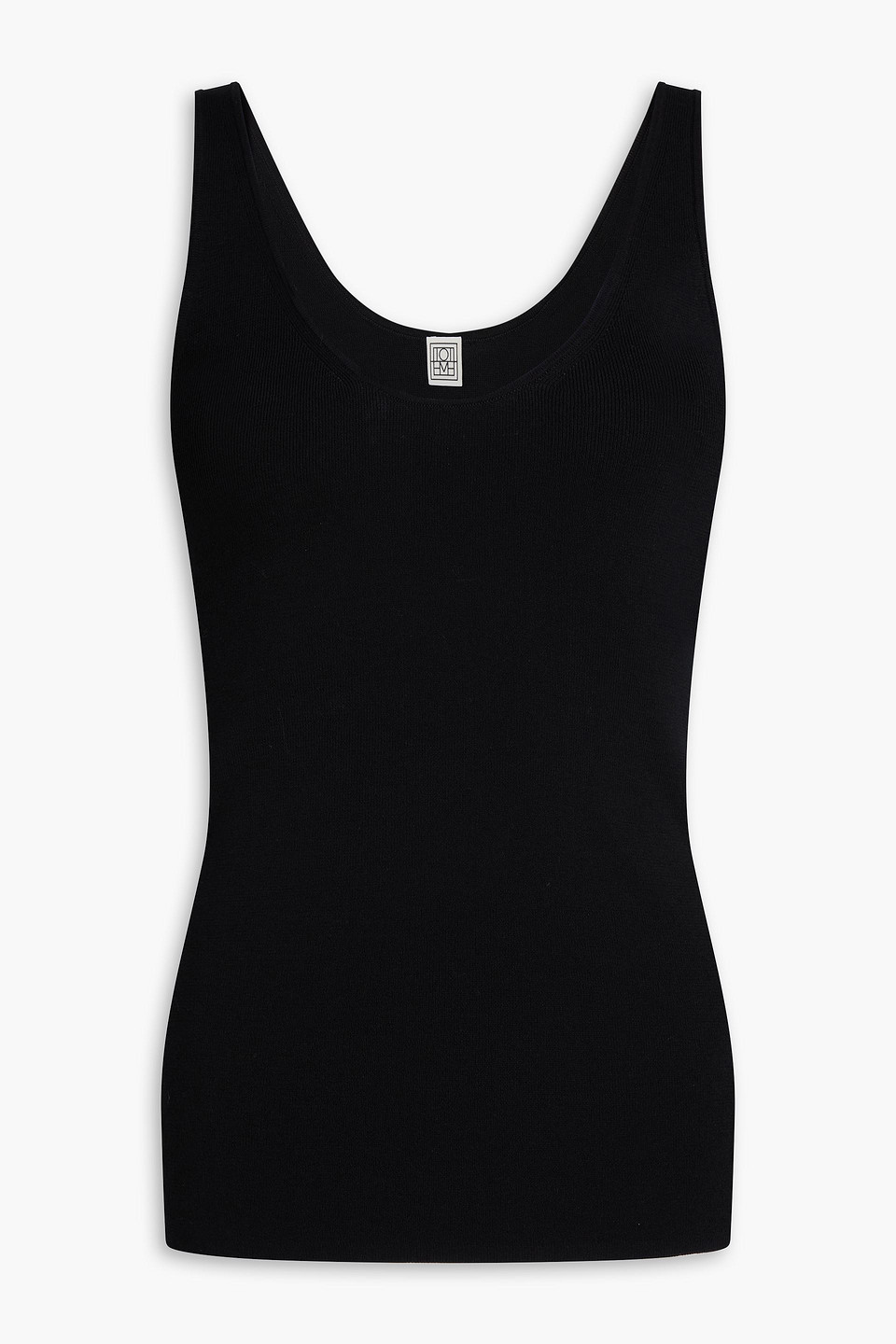 Totême Ribbed Silk And Cashmere-blend Tank In Black