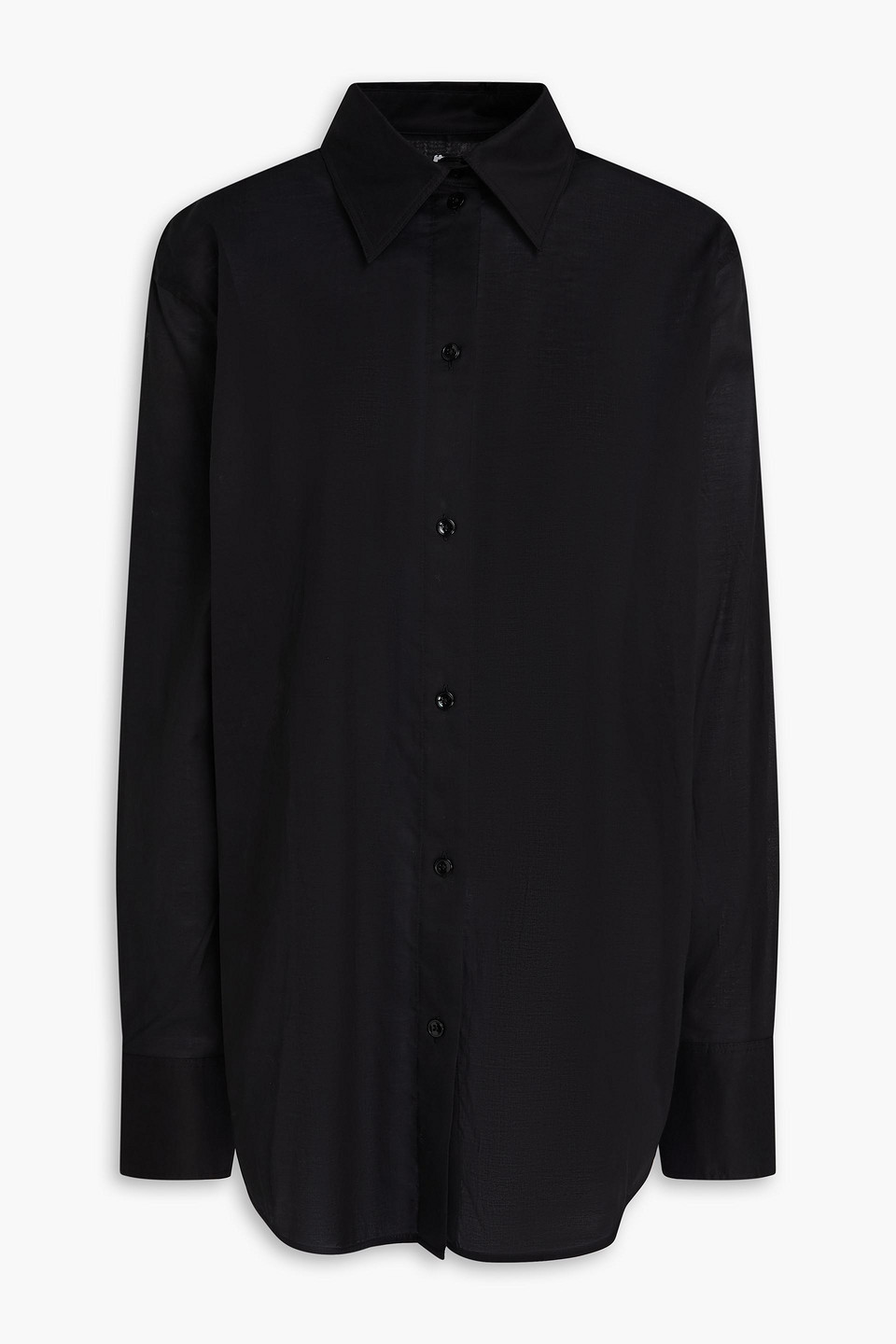 toteme - cotton and lyocell-blend shirt - black - eu 32