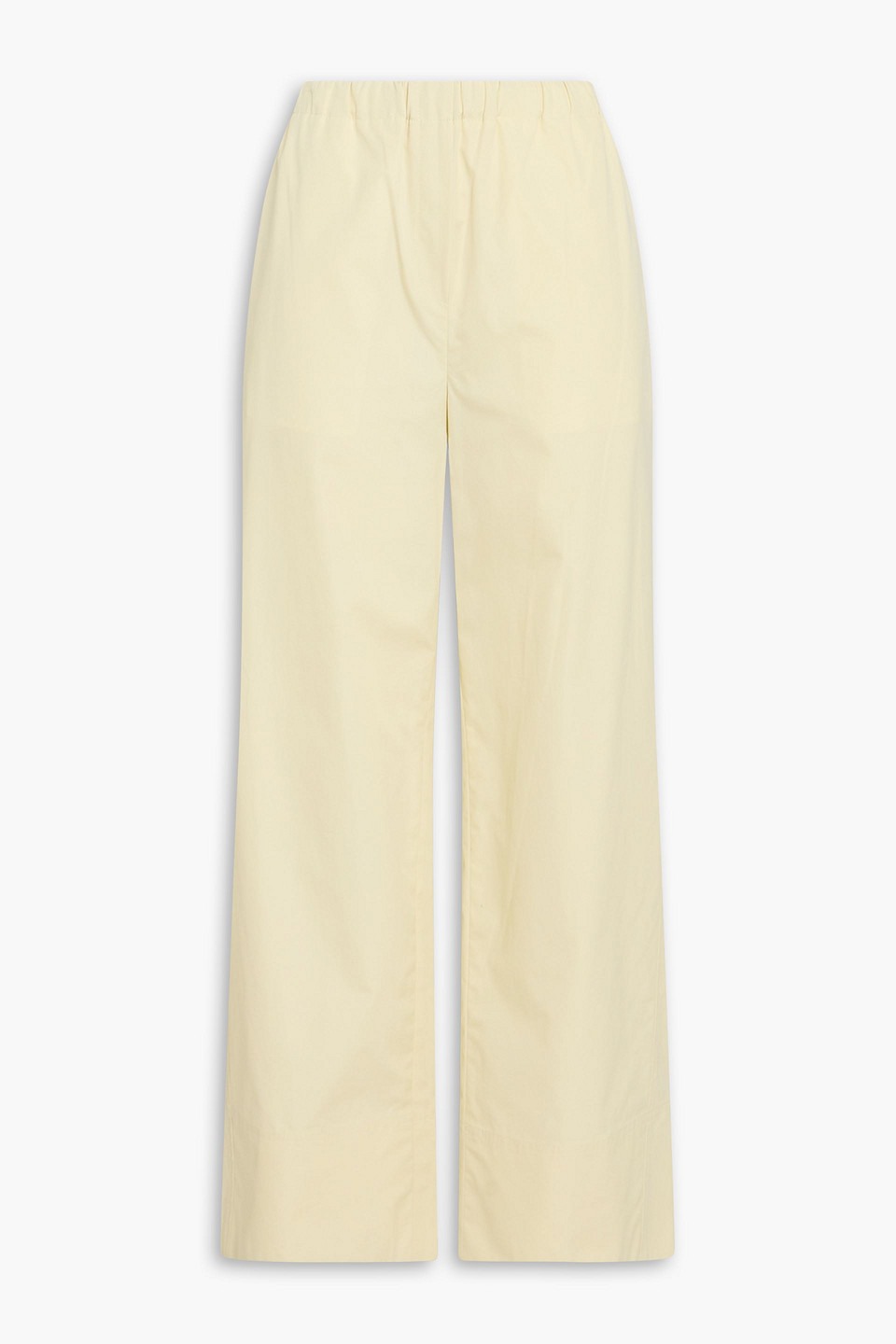 toteme - cotton-poplin wide-leg pants - yellow - eu 36
