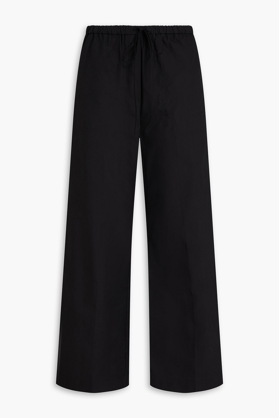 Totême Cotton-poplin Wide-leg Pants In Black