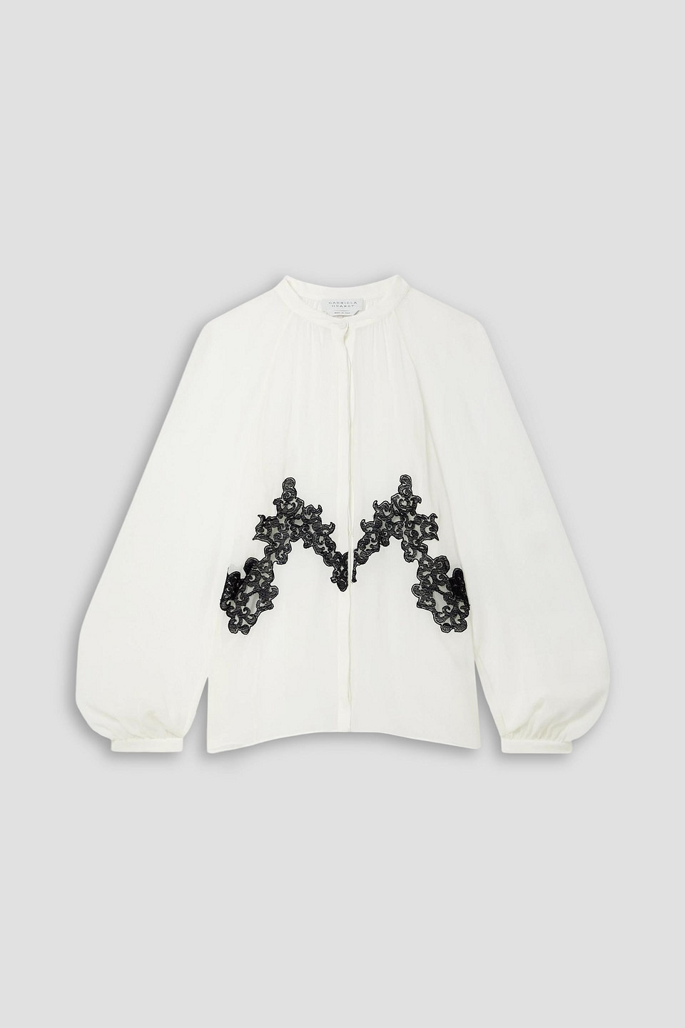 gabriela hearst - yately lace-trimmed silk-chiffon blouse - white - it 44