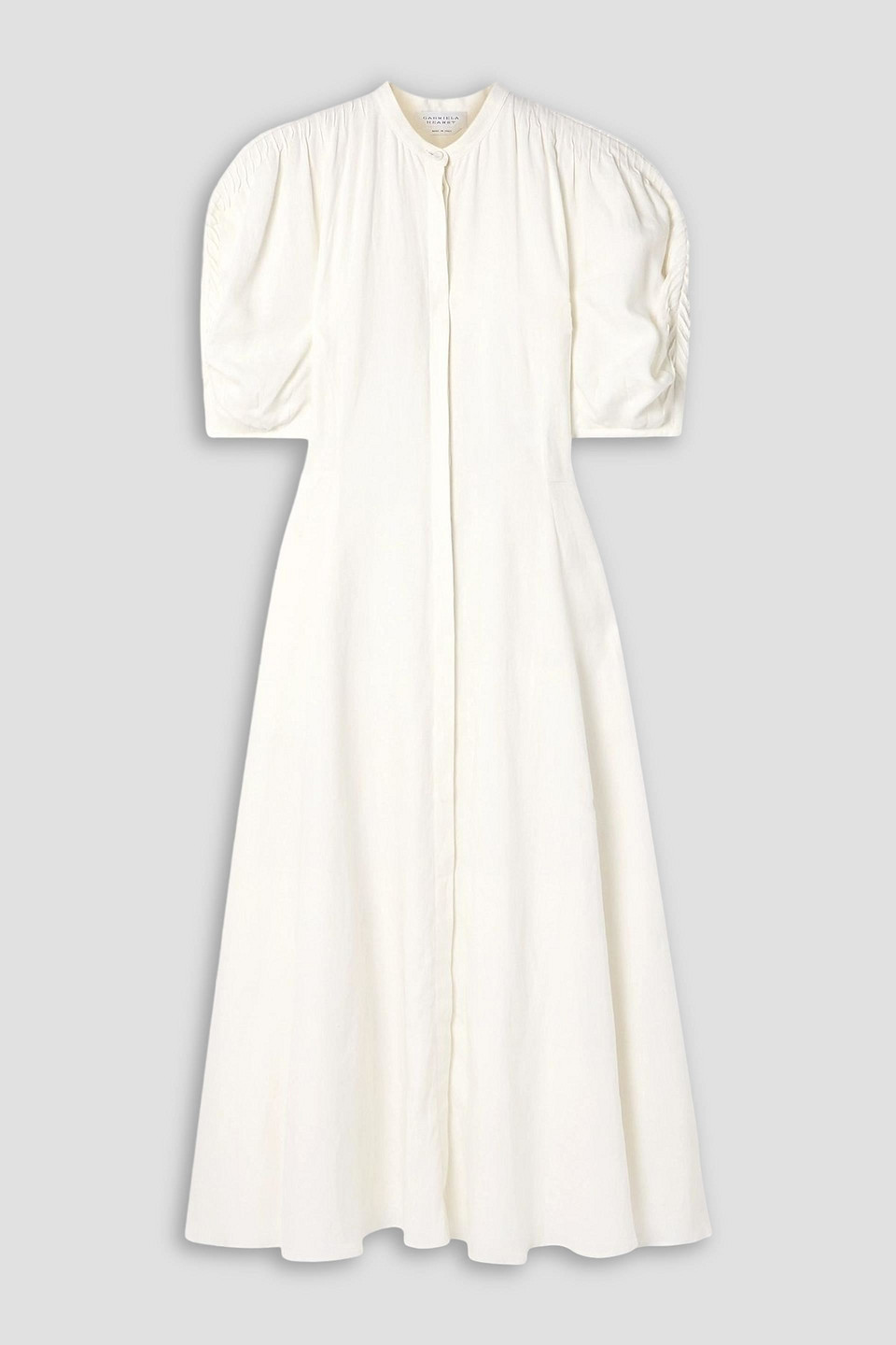 Gabriela Hearst Arabella Pintucked Linen Maxi Dress In White