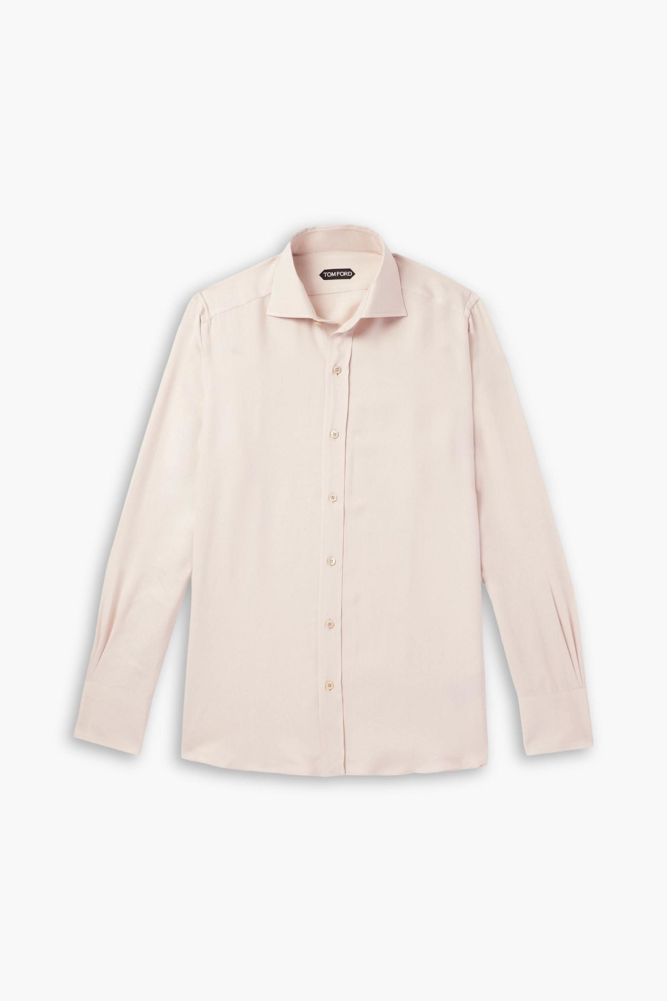 tom ford - slim-fit cutaway-collar twill shirt - pink - eu 40