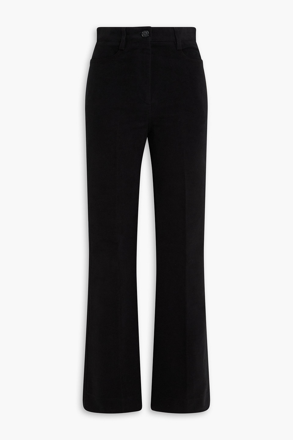 toteme - flared cotton pants - black - eu 30