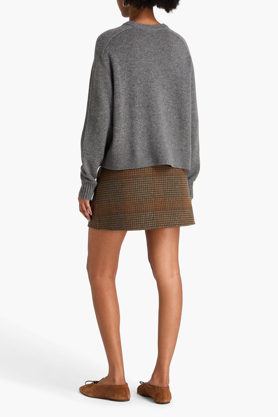  Theory - Cropped Cashmere Sweater - Gray - S 