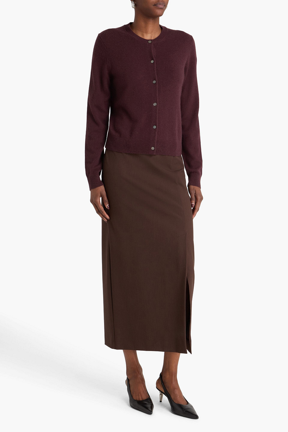  Theory - Cashmere Cardigan - Burgundy - Xs 